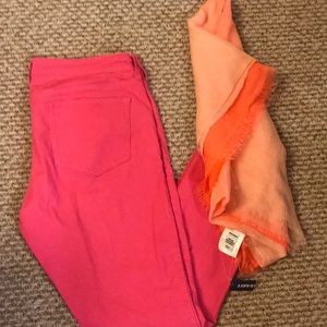 Old Navy Rockstar jeans & scarf bundle